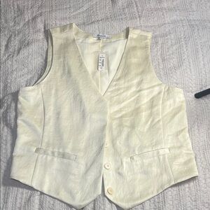 Madewell yellow satin vest size 8